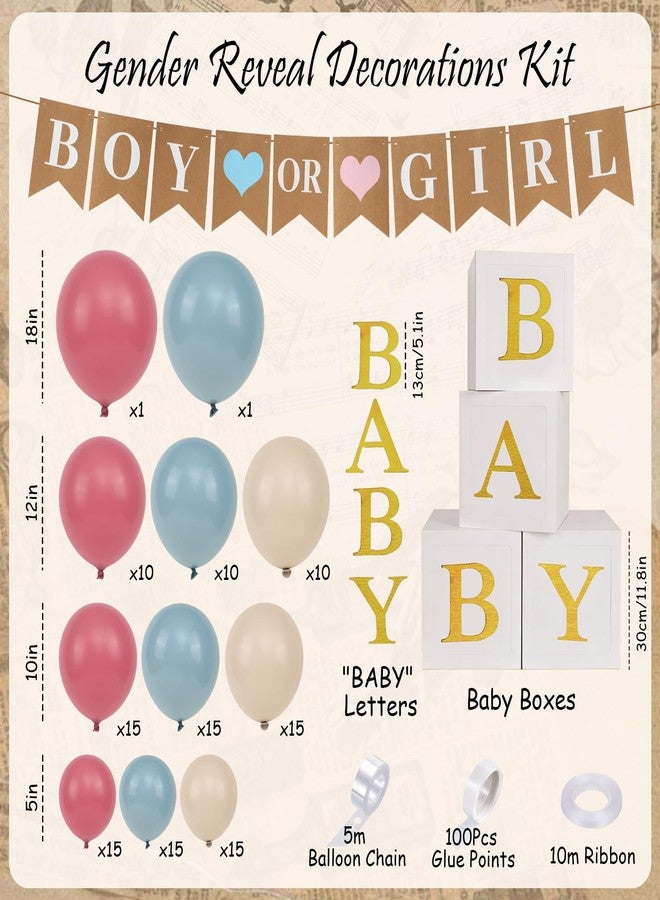 Winrayk Gender Reveal Balloon Boxes Decorations Dusty Pink and Blue Balloon Garland Arch Kit Baby Box with Letters Boy or Girl Banner for Baby Shower Birthday Party Gender Reveal Decorations Supplies - Image 2
